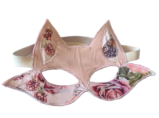 Dress up mask - fox pink floral