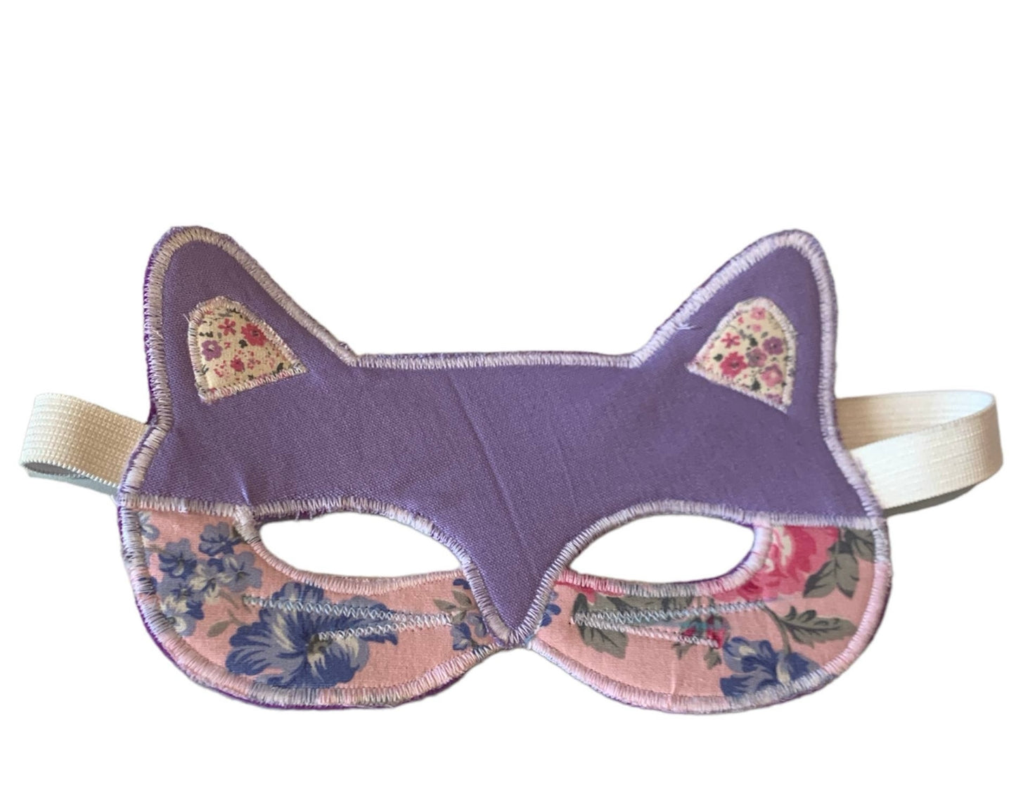 Dress up mask - cat purple floral