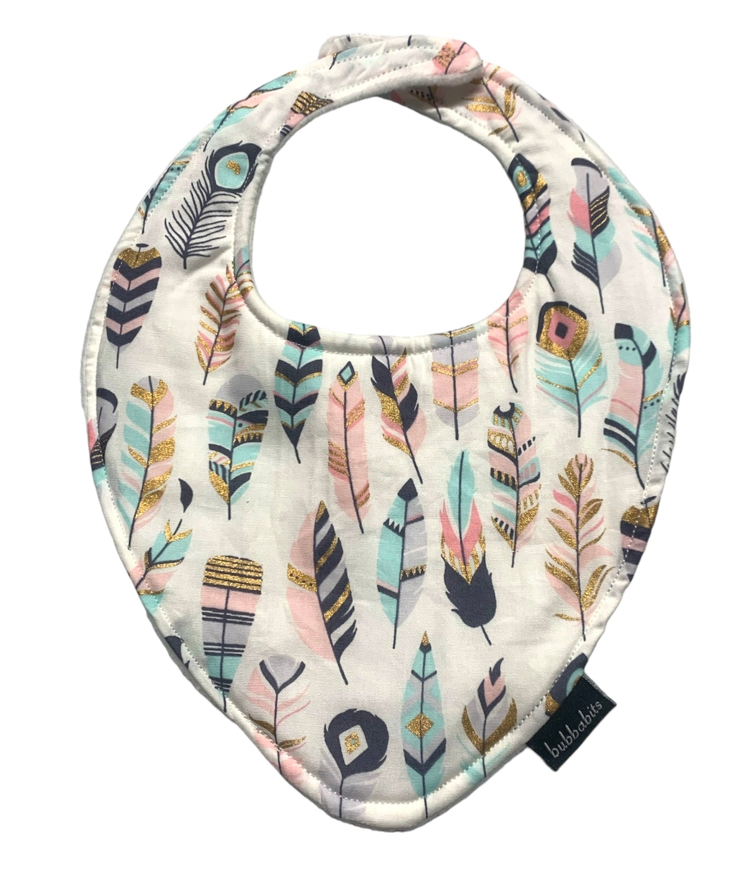 Dribble Bib - Pastel feathers