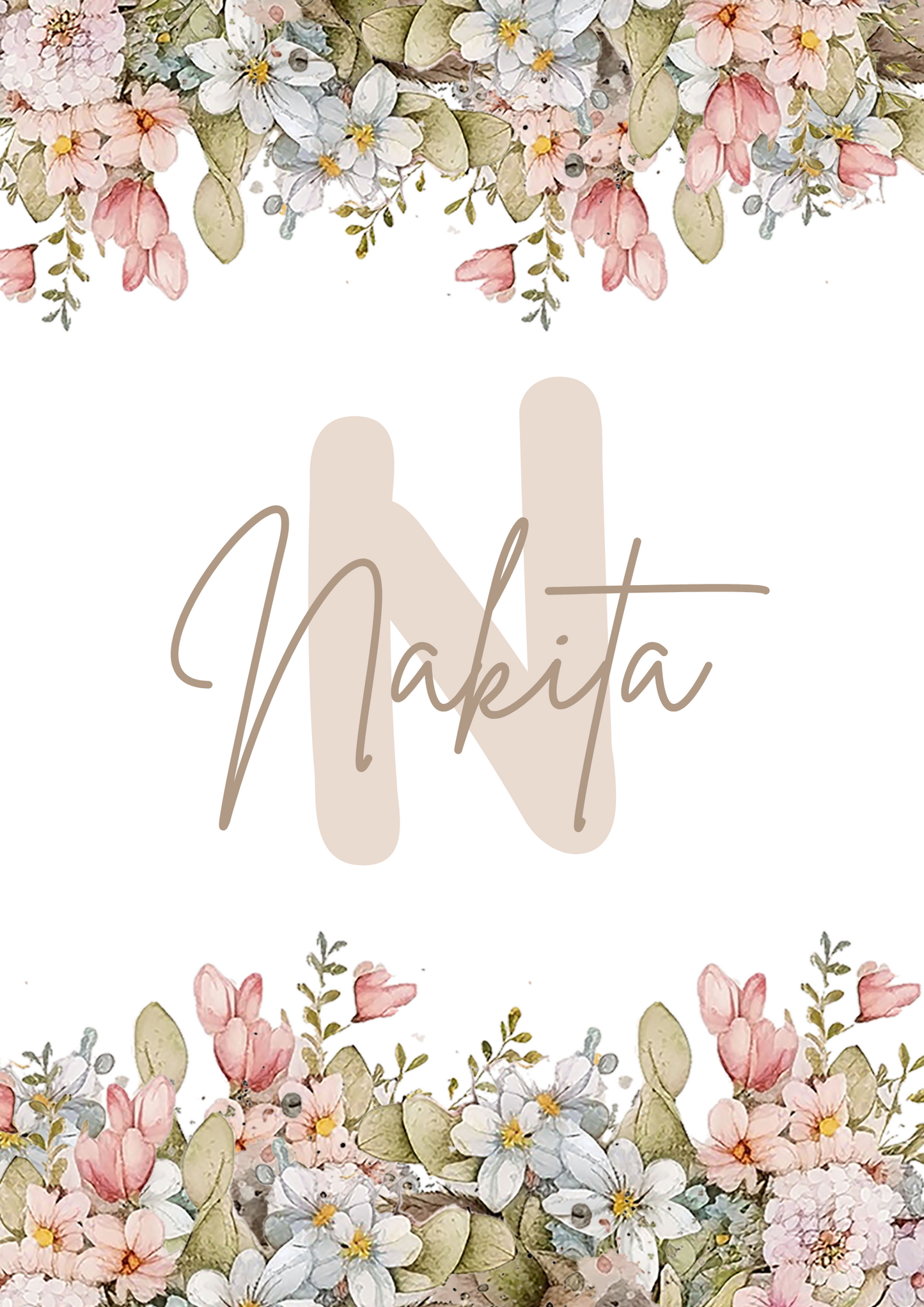 Floral Bunnys Name print