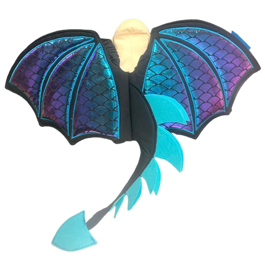 Dragon Wings - blue rainbow/black