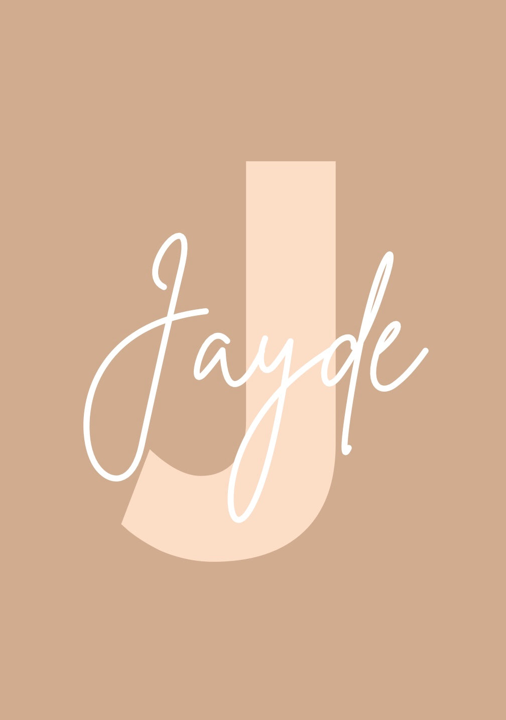 Neutral Toned Initial Name Print