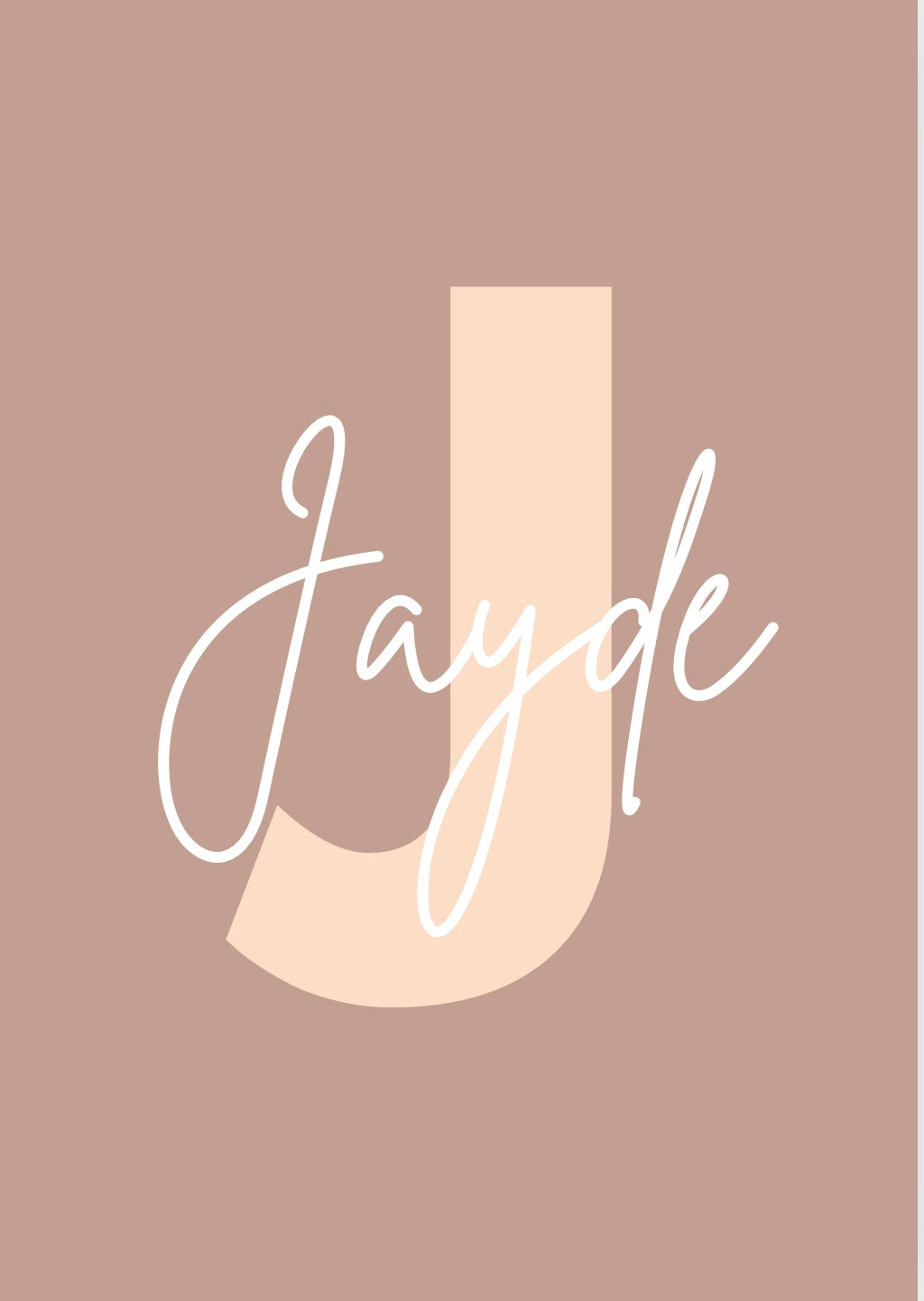 Neutral Toned Initial Name Print