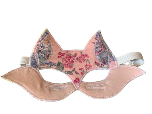 Dress up mask - fox pink floral 2