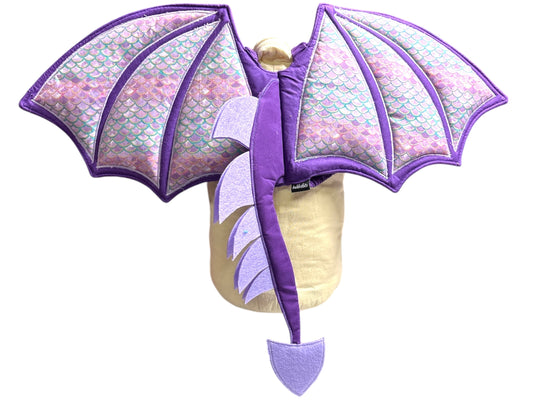 Dragon Wings - purple rainbow scales