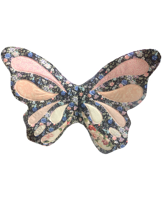 Fairy/ butterfly Wings - Navy with Pink Florals