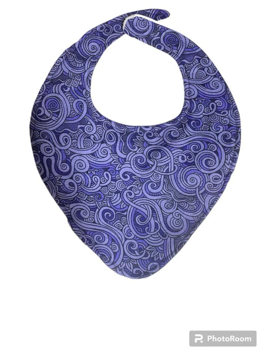 Dribble Bib -  Purple koru inspired