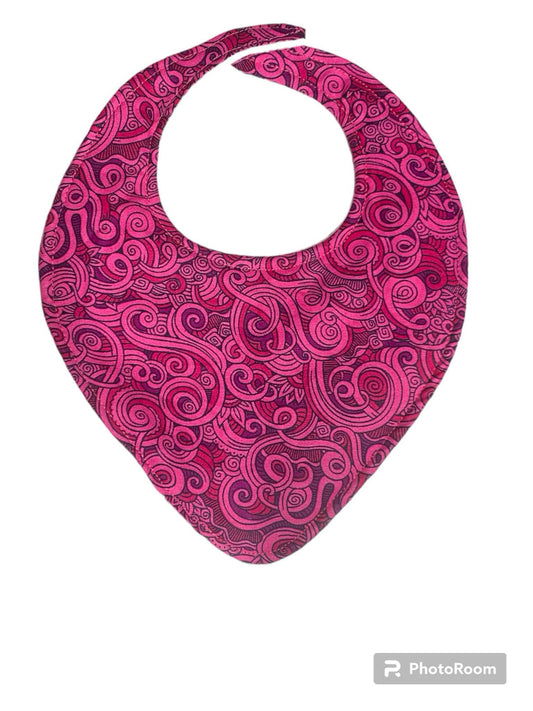 Dribble Bib - Pink koru inspired