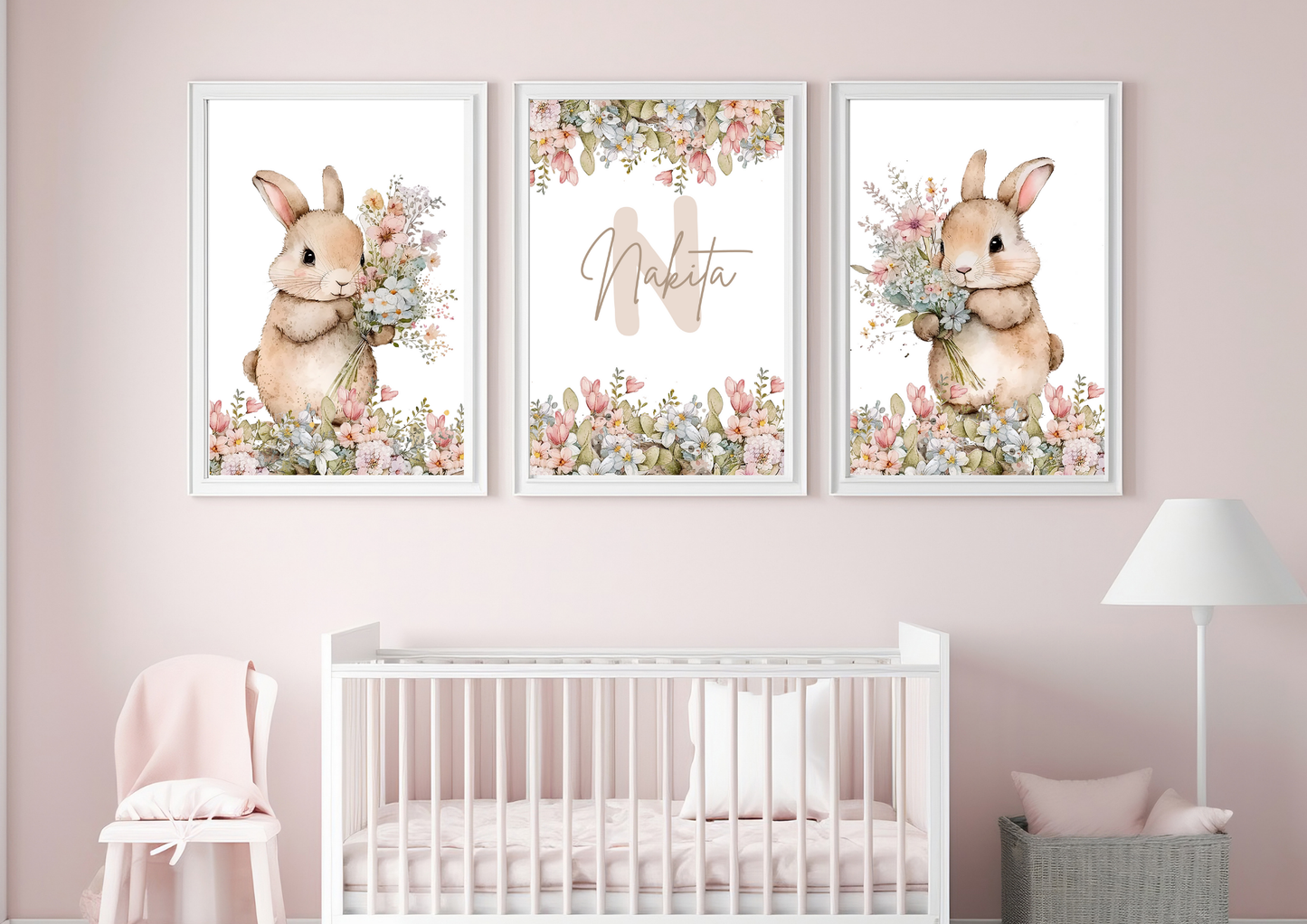 Floral Bunnys Name print